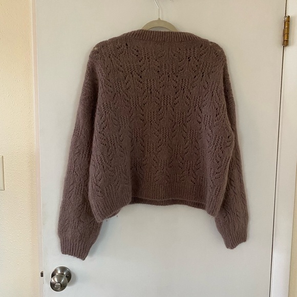 Nais Textured Knit Sweater in Brown - Picture 3 of 3